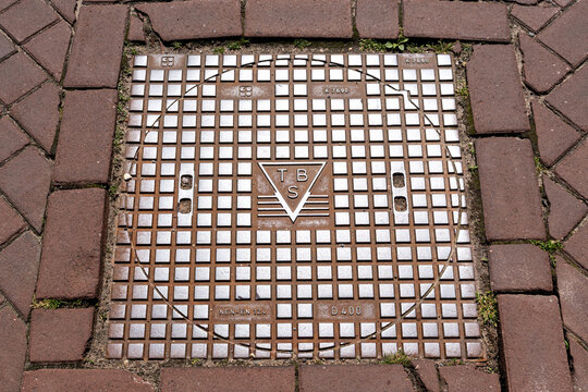 Uitgeest, Netherlands - June 10, 2026: TBS manhole cover