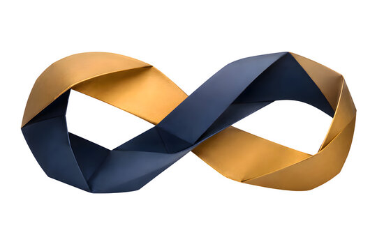 Elegant Premium 3D Origami Infinity Loop with Seamless Geometric Design Isolated on Transparent PNG