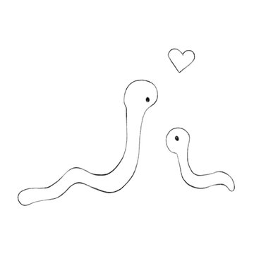 Mother worm and baby worm