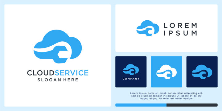 Cloud service logo design template