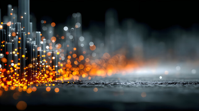 Radiant abstract light cascades showcasing sparkling technology inspired visual effects pictures