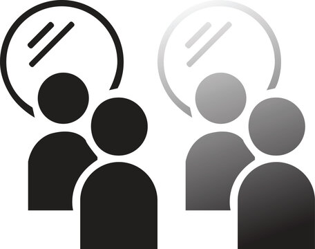 User Group Account Icon Set Black and Gray Glyph Symbols for Profile Interface