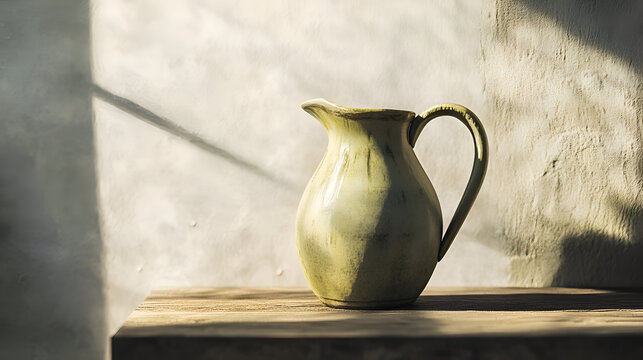 old jug on wooden table