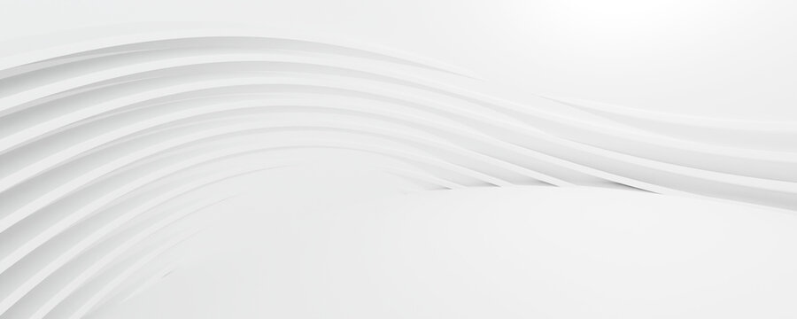Smooth white parametric wave lines background with soft light and elegant curves, perfect for modern architecture presentation.
