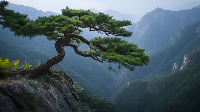 mountain landscape with trees