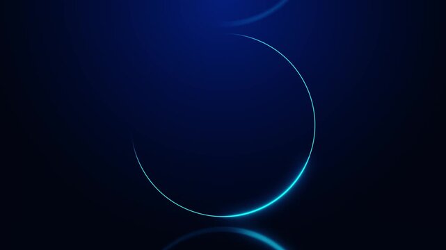 Cyan circular glow visual with dark minimal space, soft blue gradient, and clean ring motion. Perfect for tech promos, app loaders, logo reveals, modern titles, and digital overlays.