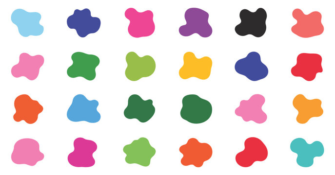 Circle Abstract Shape Vector Set with Modern Round Geometric Blobs, Minimal Oblong Forms, and Contemporary Background Elements for Promotional Design