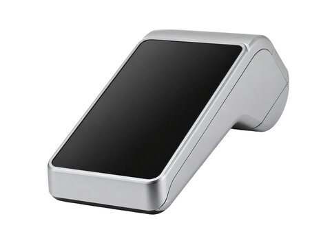 Modern payment terminal isolated on transparent background