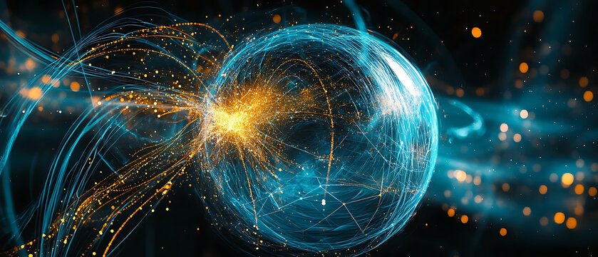 Abstract quantum energy burst transporting data system background
