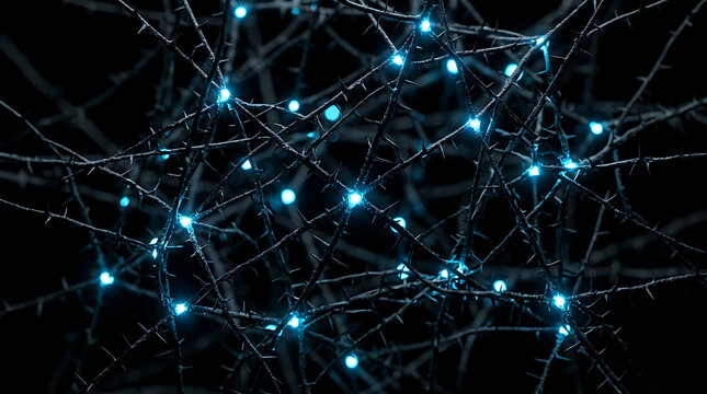 Abstract neural network connections with glowing synapses connection technology abstract intelligence pathways information communication cybernetic structure background