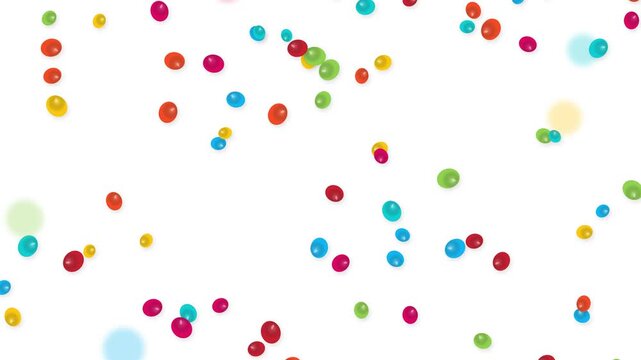 Abstract Motion Background with Colorful Falling Spheres