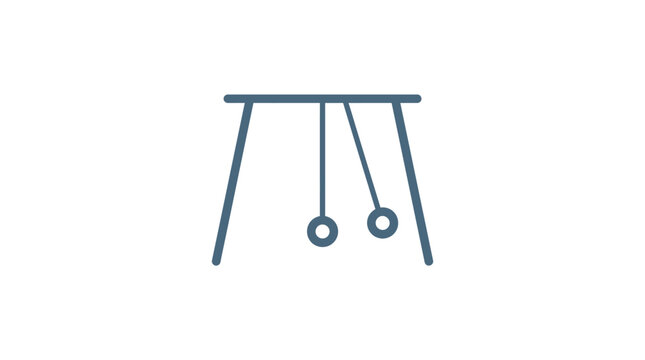 A simple flat vector illustration of a Newton cradle pendulum toy.