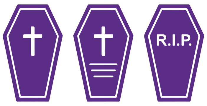 Set of halloween coffins vector symbols