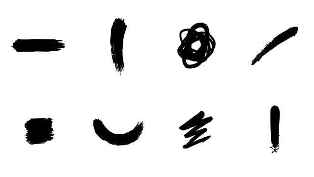 Symbols Representing Various Ideograms Arranged in Two Rows of Five Featuring Symbol, Ideogram, Icon with Design and Vector