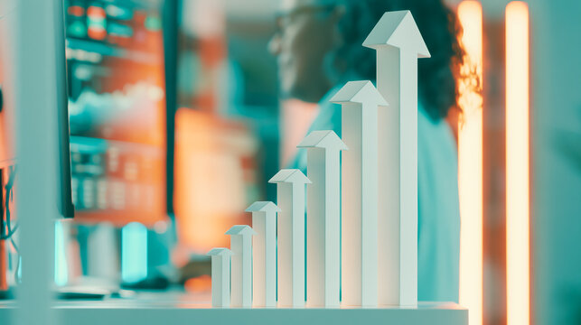 日経平均株価の上昇をイメージした金融市場