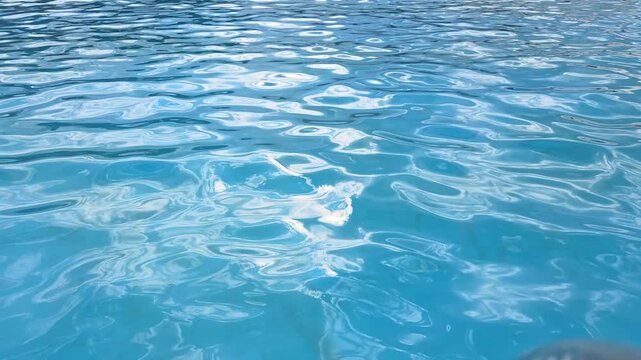 Blue Water Surface Ripples Pool Reflection Turquoise Clear Wave Texture Summer Background Video Calm