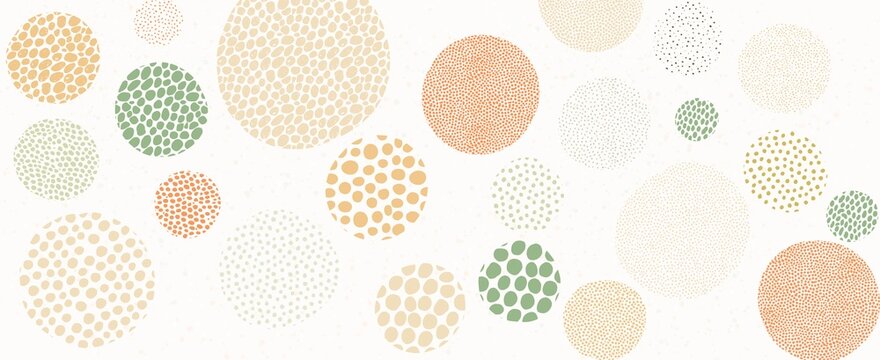 Hand Drawn Abstract Circle Pattern Background with Organic Dots