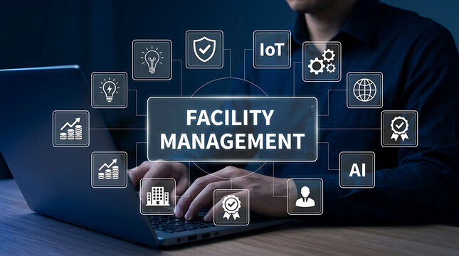 Facility Management Smart Technology Automation System Business Process Concept