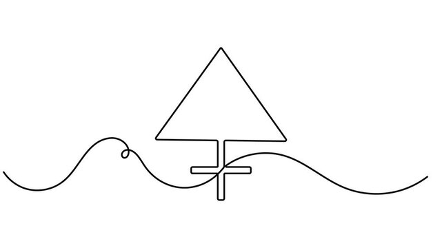 Continuous single line animating a Pallas asteroid symbol astrology sign minimalist monoline mythology documentaries and educational astronomy science clips motion graphic moving on white background
