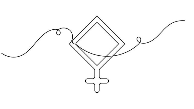 Continuous single line animating a Pallas asteroid symbol astrology sign minimalist monoline mythology documentaries and educational astronomy science clips motion graphic moving on white background
