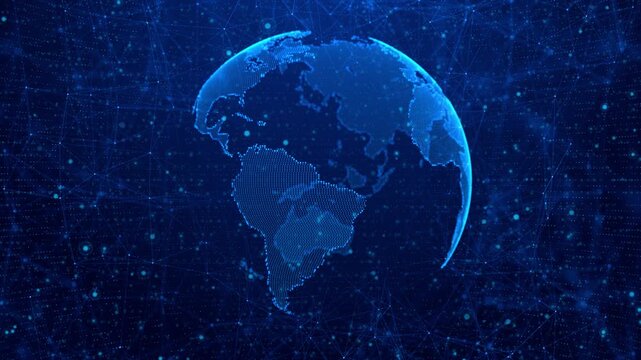 Technology Earth Orbit Virtual Network Digital Circuit in Space. Earth edge space circuits virtual network connections deep cosmic background . future space science innovation artificial intelligence