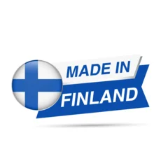 Made in Finland Label with Finland Flag Vector Badge © pomogayev