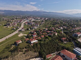 Fototapeta premium Aerial View of Çankırı Ilgaz with Urban Landscape and Historic Architecture, Turkey