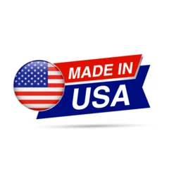 Made in USA Label with USA Flag Vector Badge © pomogayev