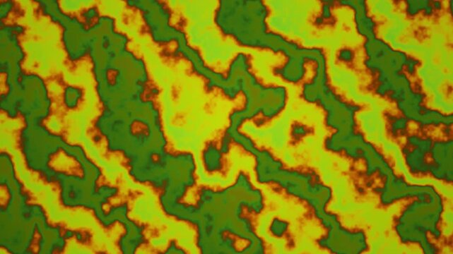 Abstract seamless loop displaying organic green and yellow textures for background use
