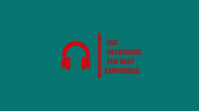 Use headphones for experience animated text overlay with headphone for audio sound listening