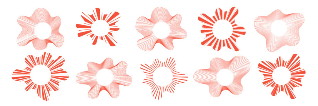 Hypnotic concentric rings spread outward like soundwaves, featuring gradient halftone dots and geometric precision for striking visual impact in contemporary graphic projects.