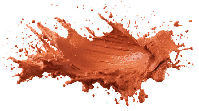 Terracotta paint explosion isolated on a white background