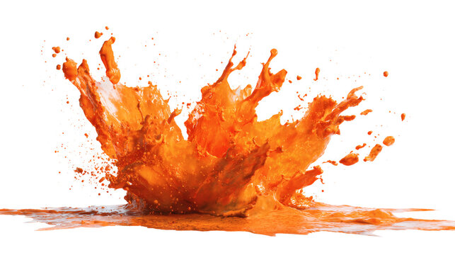 Terracotta paint explosion isolated on a white background