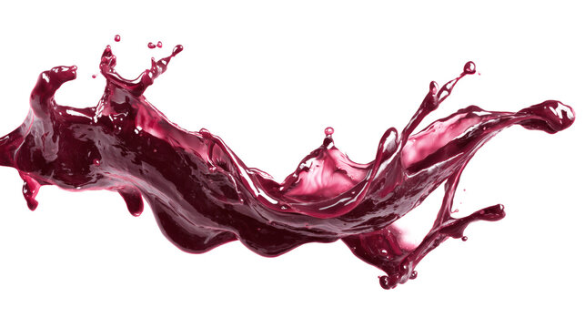 Burgundy liquid splash isolated on a white background