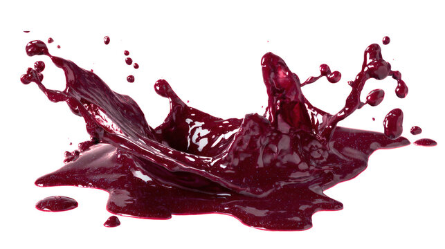 Burgundy liquid splash isolated on a white background