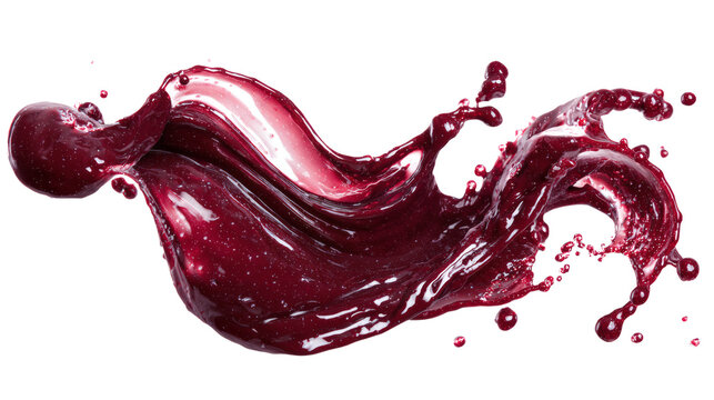 Burgundy liquid splash isolated on a white background