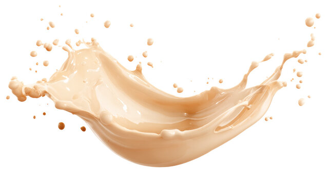 Pearl beige cosmetic cream splash isolated on a white background