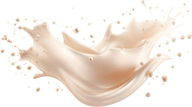 Pearl beige cosmetic cream splash isolated on a white background