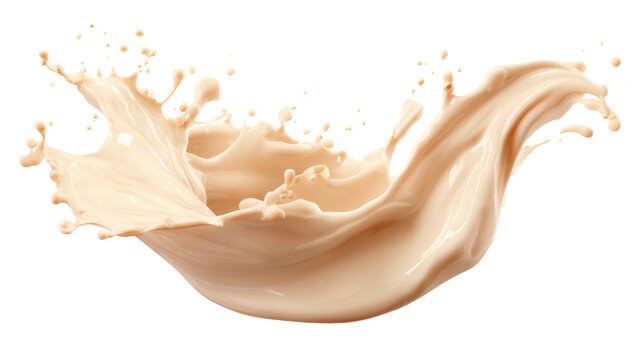 Pearl beige cosmetic cream splash isolated on a white background