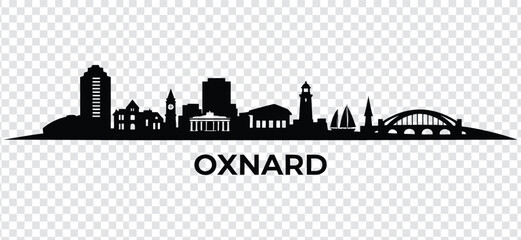 Fototapeta premium Oxnard california city skyline silhouette vector illustration