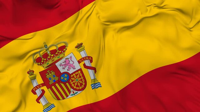 Spain flag background animation seamless loop. 4k High Resolution