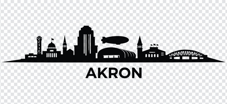 Akron ohio city skyline silhouette vector illustration
