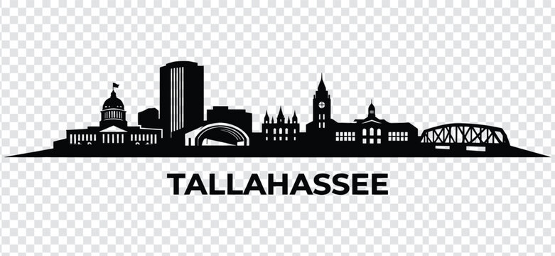 Tallahassee florida city skyline silhouette vector illustration