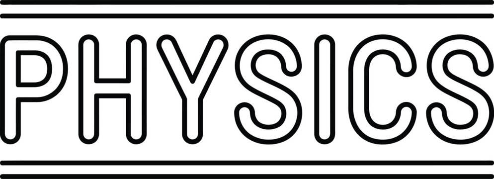 Physics text graphic with horizontal lines science education and learning visual