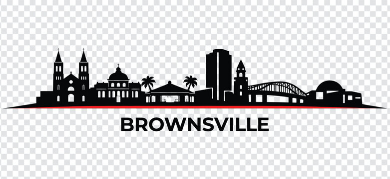Brownsville texas city skyline silhouette vector illustration
