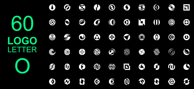 Set of letter Q logo. Geometric abstract logos. Icon design