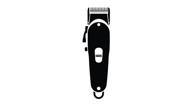 Electric hair clippers in a black silhouette against a white background silhouette clipper haircut haircutting grooming styling