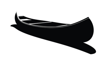 Black gondola silhouette against a white background a classic venetian boat shape silhouette vessel watercraft italy transportation © ARSM D