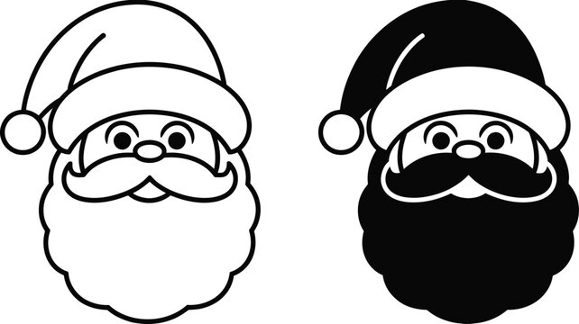 Santa claus head christmas character icon vector illustration.