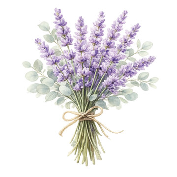 Fresh lavender flowers in a natural bouquet arrangement